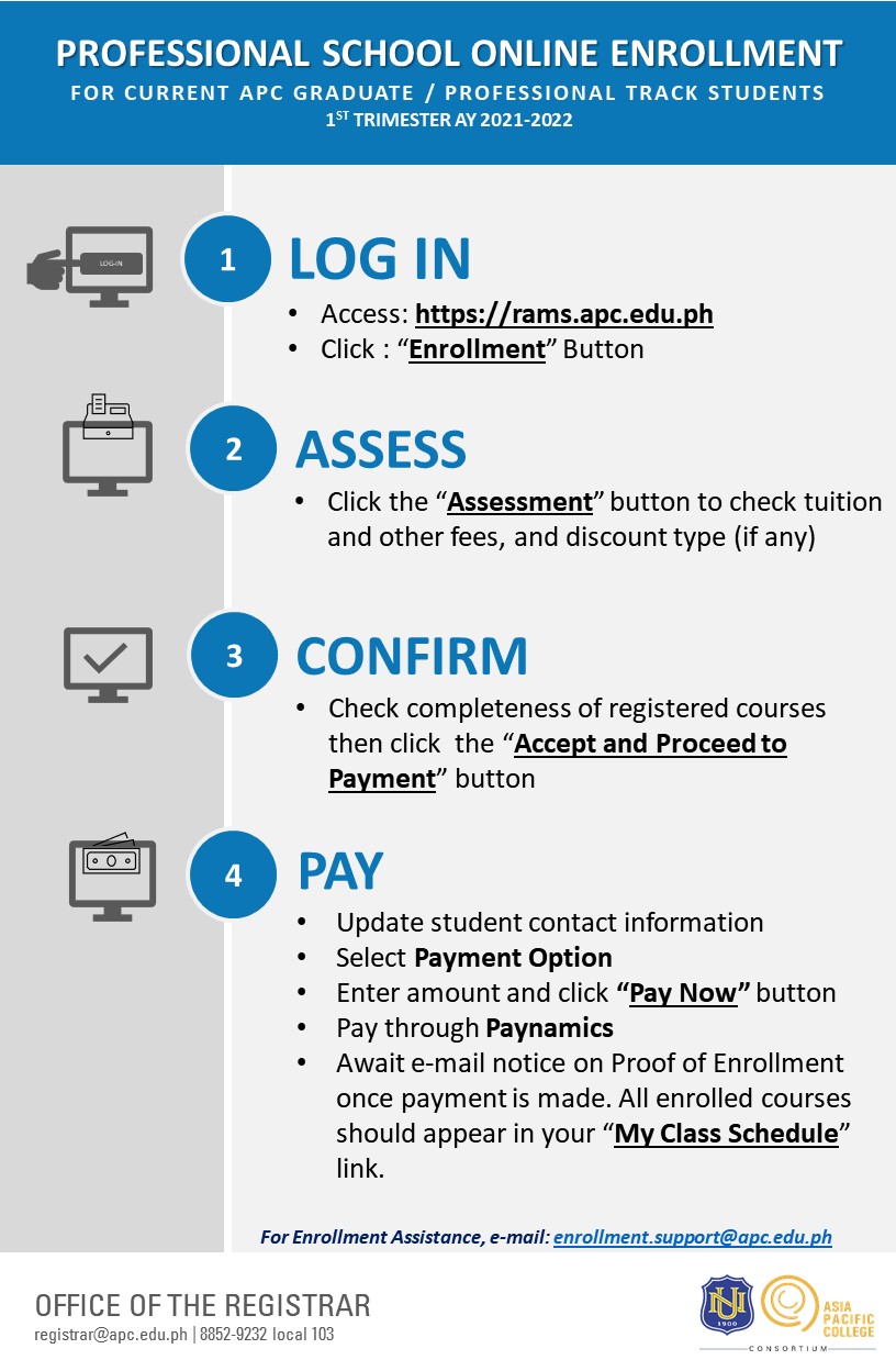 PS Online Enrollment Flow (AY 2021-2022 Term 1) v.3