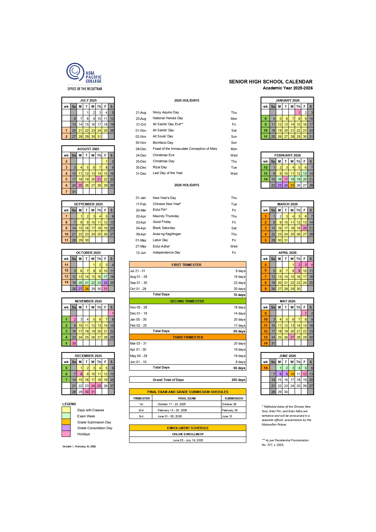 APC Senior High School Calendar 2025-26 v1 2_page-0001